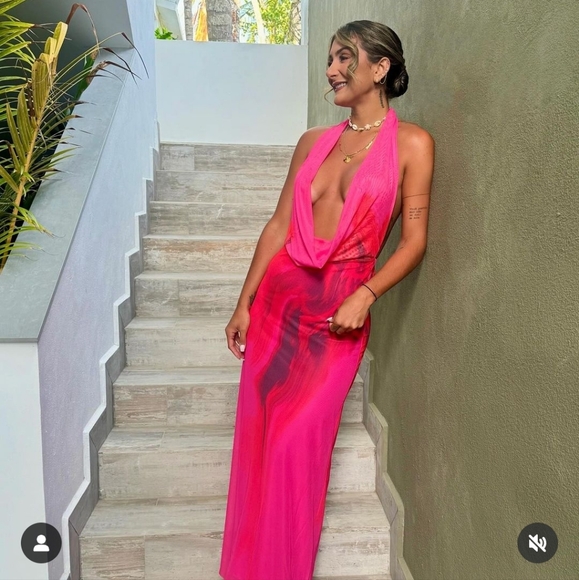 ZARA MAXI HALTER DRESS size L - Picture 10 of 14